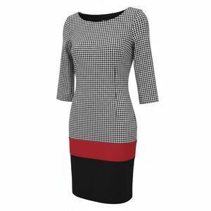 Ronni Nicole Black and Red Houndstooth Dress